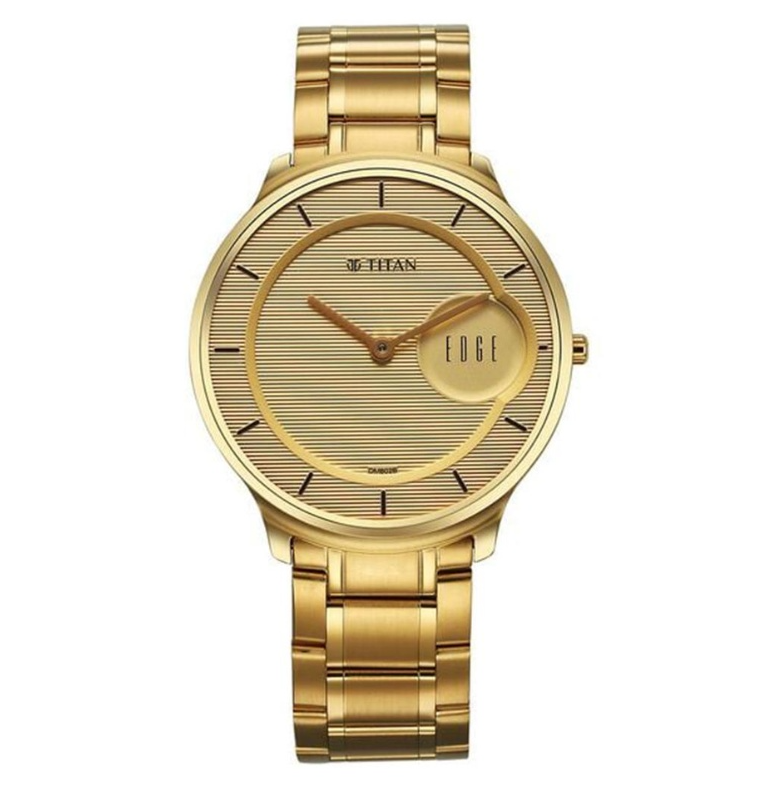 Titan Edge Premium Gold Stainless Steel Watch - Image 6