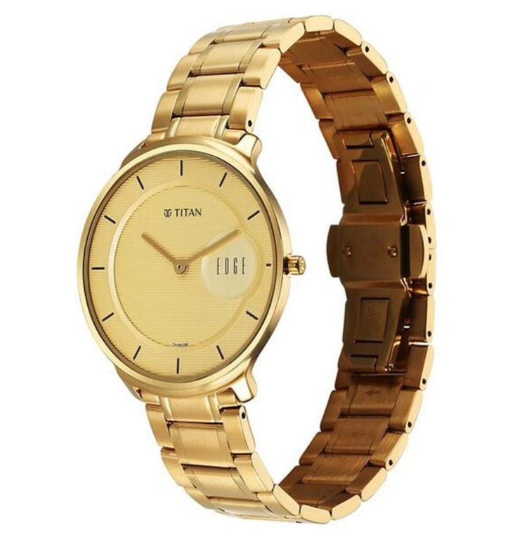 Titan Edge Premium Gold Stainless Steel Watch - Image 5