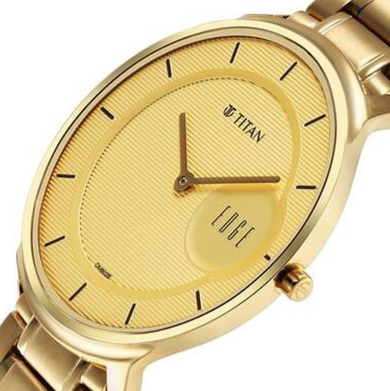 Titan Edge Premium Gold Stainless Steel Watch - Image 4