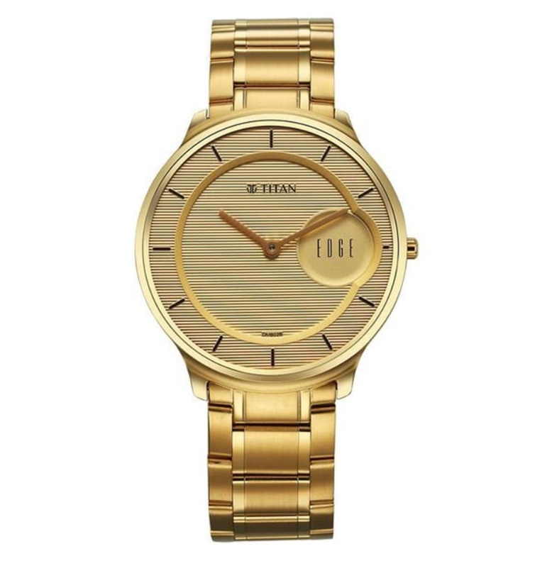 Titan Edge Premium Gold Stainless Steel Watch